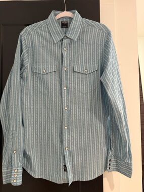 Todd Snyder Light Blue Striped Casual Button-Down Shirt